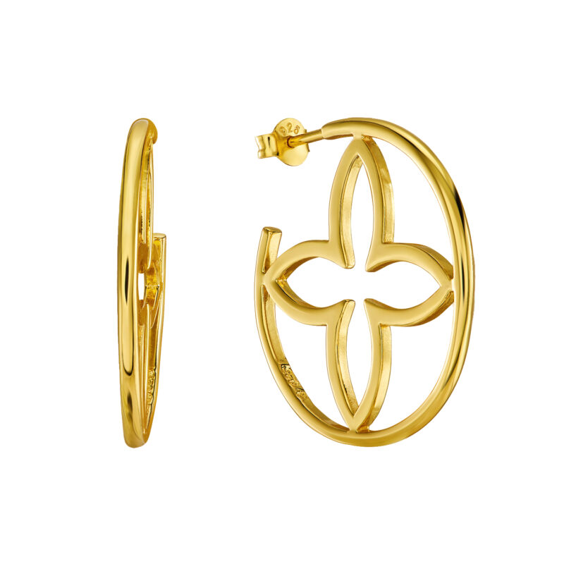 Halbcreolen "Coslada Circulo" aus 925 Sterling Silber, goldplattiert