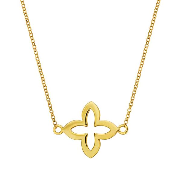 Kette „Coslada“ mit einer Blüte aus 925 Sterling Silber, goldplattiert