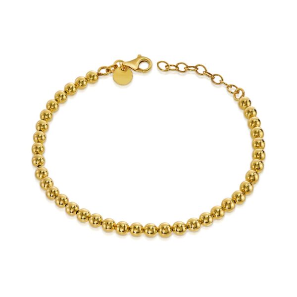 Kugelarmband „Camila“ 4 mm aus 925er Sterling Silber, goldplattiert
