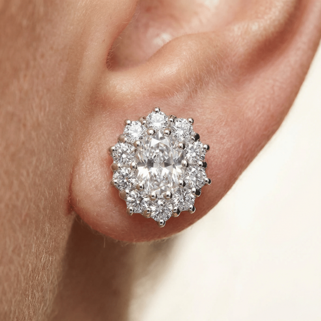 Ohrringe "Princess White" aus 925 Sterling Silber mit Zirkonia