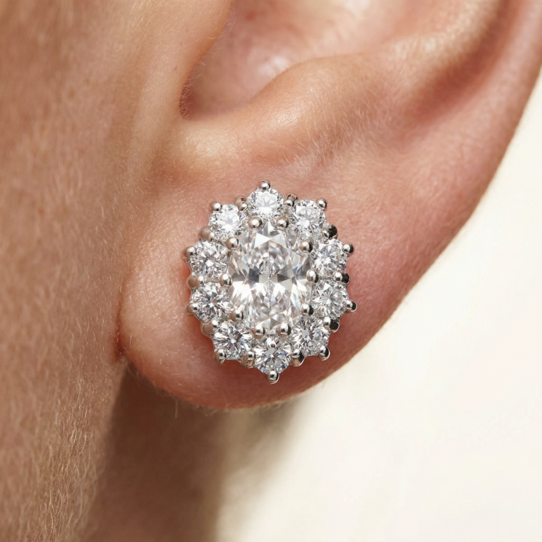 Ohrringe "Princess White" aus 925 Sterling Silber mit Zirkonia