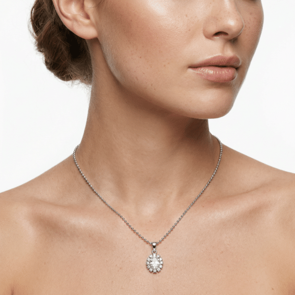 Kette "Princess White" aus 925 Sterling Silber mit Zirkonia