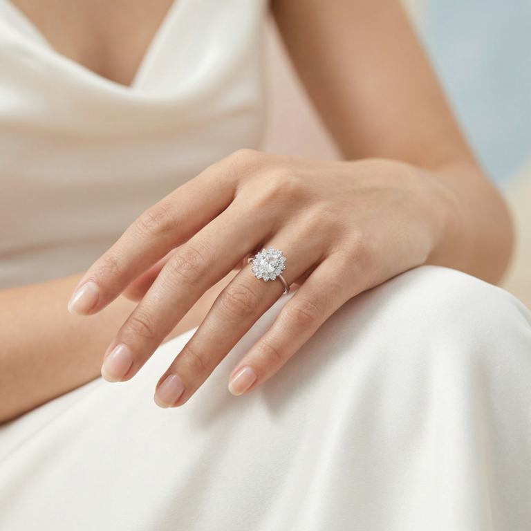 Ring "Princess White" aus 925 Sterling Silber mit Zirkonia