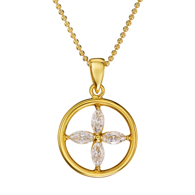 Alternative view of Kette „Eleni“ Kreis aus 925er Sterling Silber, goldplattiert & Zirkonia