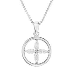 Alternative view of Kette Kleeblatt Eleni Kreis 925 Sterling Silber Zirkonia