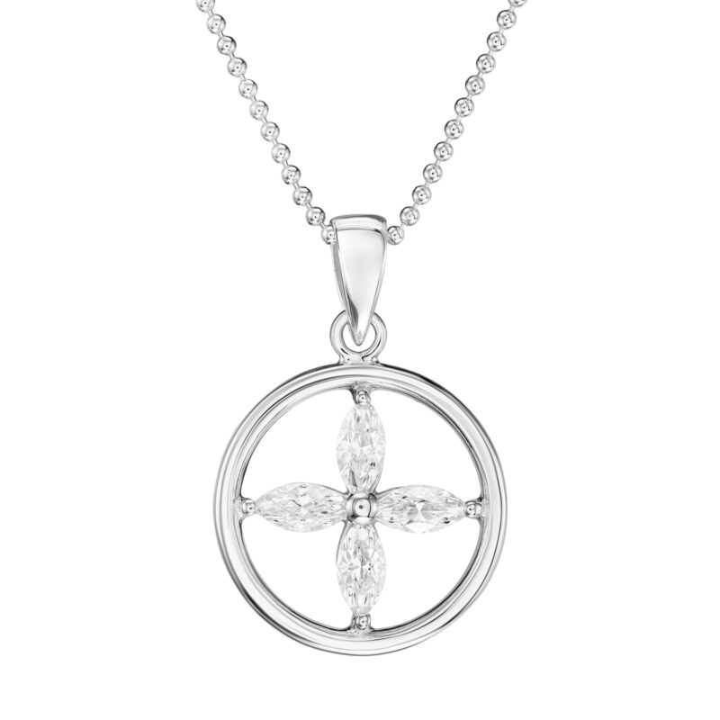 Alternative view of Kette „Eleni“ Kreis aus 925er Sterling Silber & Zirkonia