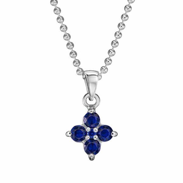Kette „Lore“ aus 925er Sterling Silber, blauer Zirkonia
