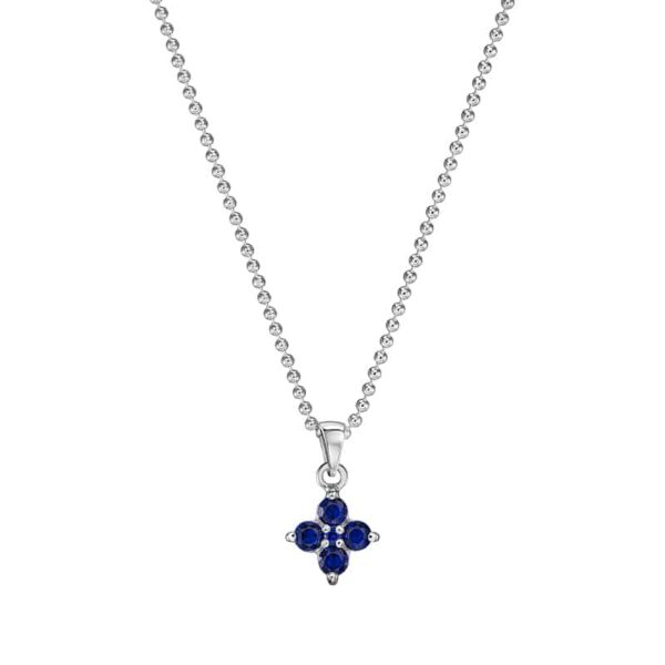 Alternative view of Kette „Lore“ aus 925er Sterling Silber, blauer Zirkonia