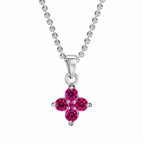 Kette "Lore" aus 925 Sterling Silber, roter Zirkonia