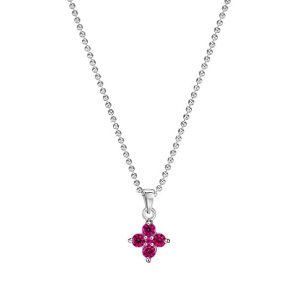 Alternative view of Kette "Lore" aus 925 Sterling Silber, roter Zirkonia
