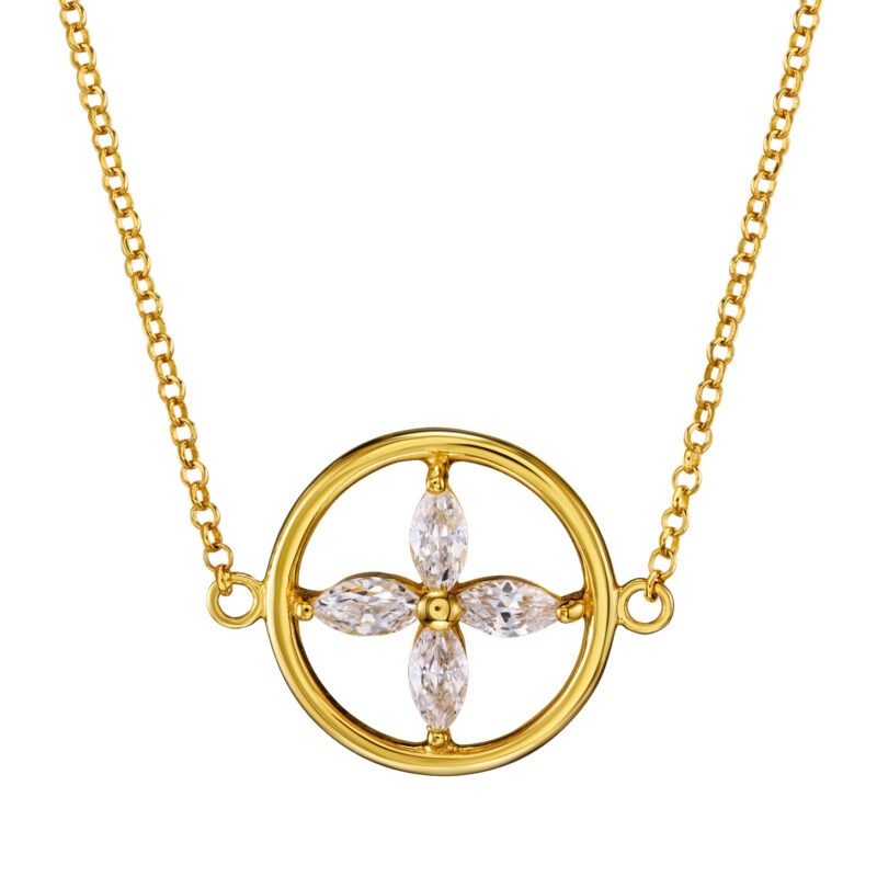 Alternative view of Kette „Eleni“ Kreis 2 aus 925er Sterling Silber mit Zirkonia