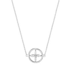 Kette Kleeblatt Eleni Kreis2 925 Sterling Silber Zirkonia