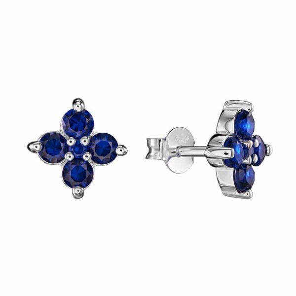 Ohrringe „Lore“ aus 925er Sterling Silber, blauer Zirkonia