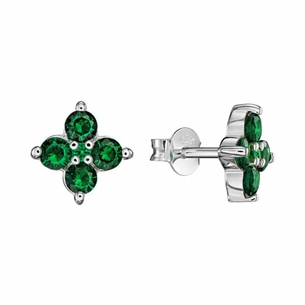 Ohrringe "Lore" aus 925 Sterling Silber, grüner Zirkonia