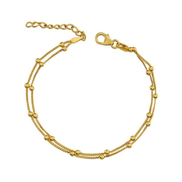 Doppelreihiges Armband Mondello 925 Sterling Silber goldplattiert