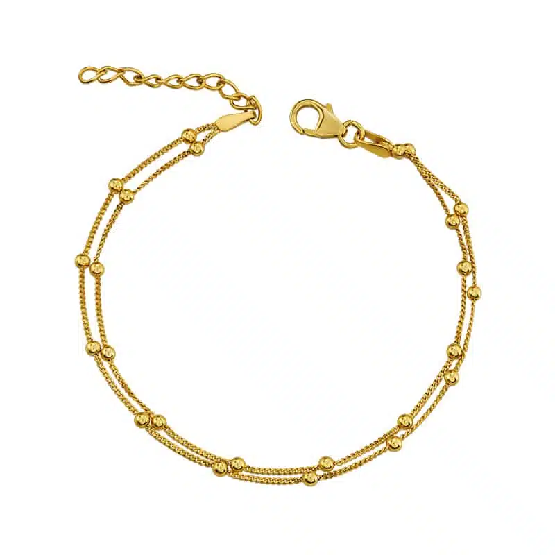 Doppelreihiges Armband Mondello 925 Sterling Silber goldplattiert