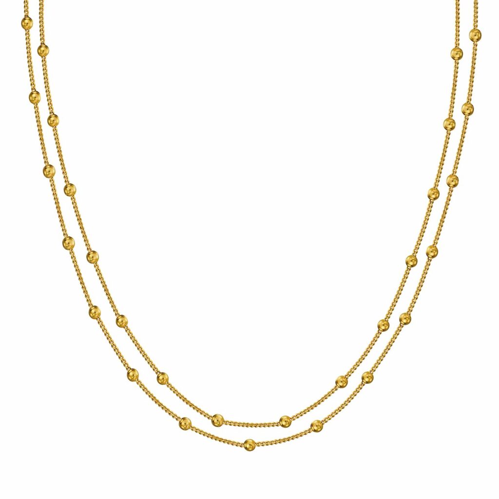Doppelreihige Kette Mondello 925 Sterling Silber goldplattiert