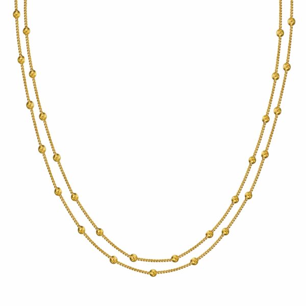 Doppelreihige Kette Mondello 925 Sterling Silber goldplattiert