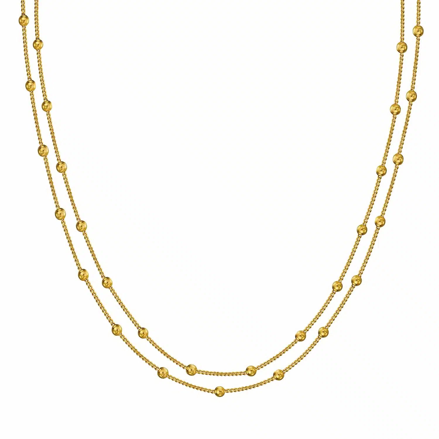 Doppelreihige Kette Mondello 925 Sterling Silber goldplattiert