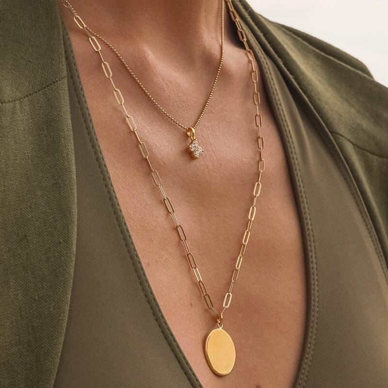 Alternative view of Kette „Veneziana“ aus 925er Sterling Silber, goldplattiert mit Gravur