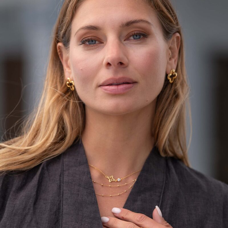 Alternative view of Doppelreihige Kette Mondello 925 Sterling Silber goldplattiert