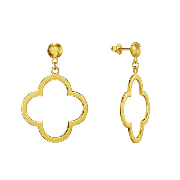 Ohrringe "Samantha" mit 1er-Blütenmotiv aus 925er Sterling Silber, goldplattiert