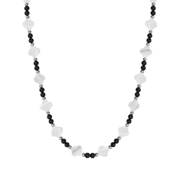 Ernestina Perlmutt Kleeblattkette mit 925 Sterling Silber