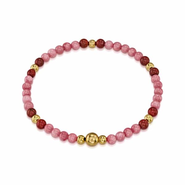 Kugelfußkette "Antibes II" Edelstein mit 925 Sterling Silber, goldplattiert