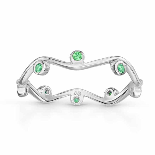 Ring "Senta" aus 925 Sterling Silber mit grünem Zirkonia