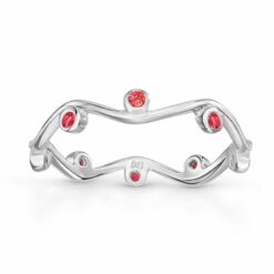 Ring Senta 925 Sterling Silber mit Zirkonia rot