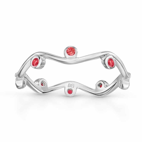 Ring "Senta" aus 925er Sterling Silber mit rotem Zirkonia