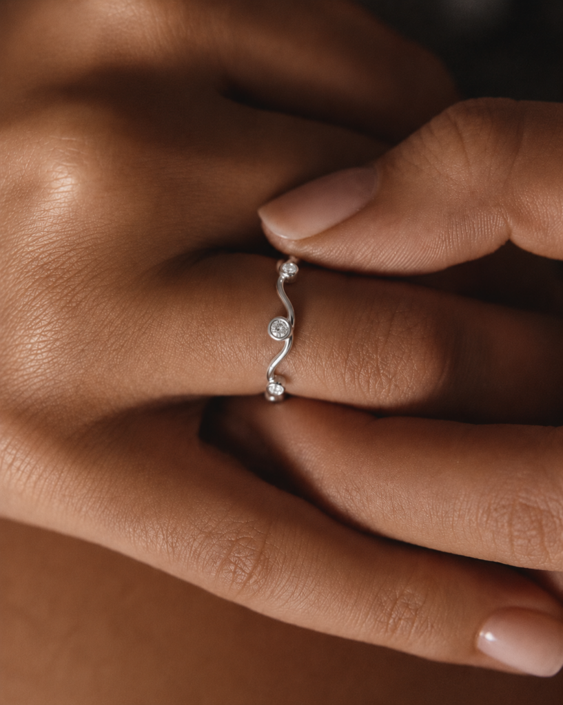 Ring "Senta" aus 925 Sterling Silber mit weißem Zirkonia