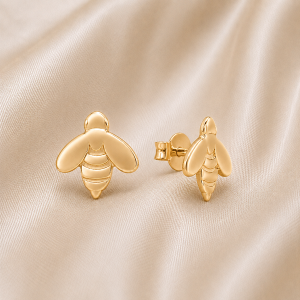 Ohrringe "Biene" aus 925 Sterling Silber, goldplattiert