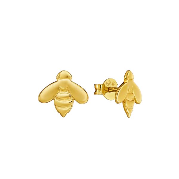 Ohrringe "Biene" aus 925 Sterling Silber, goldplattiert
