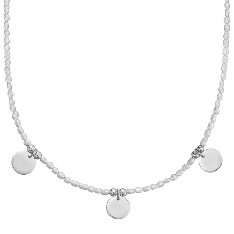 Kugelkette „Anthea“ mit Süßwasserperlen aus 925er Sterling Silber