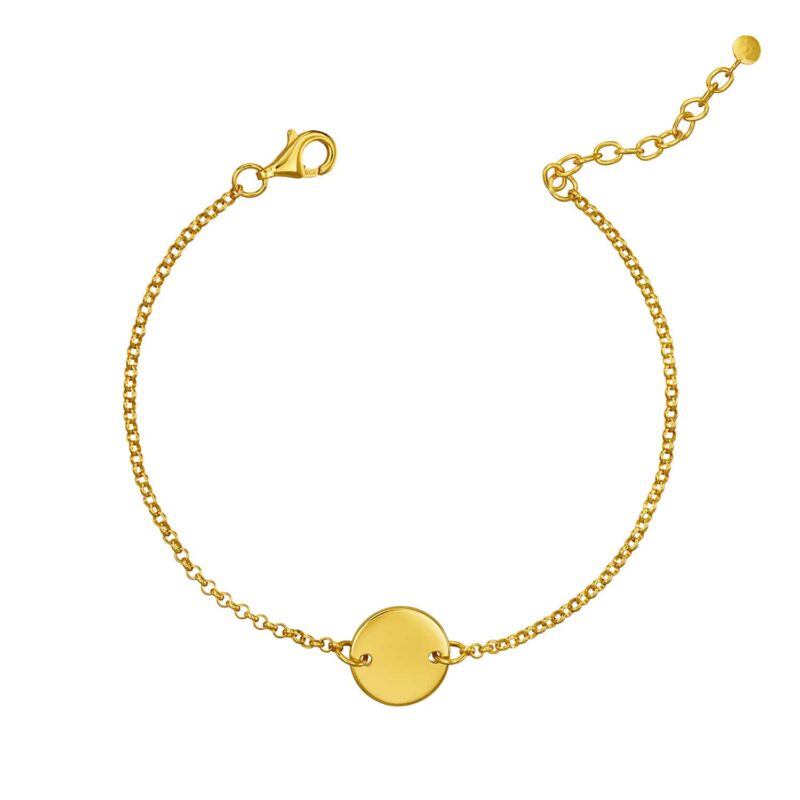 Gravierbares Plättchen-Armband „Gipsy“ aus 925er Sterling Silber goldplattiert