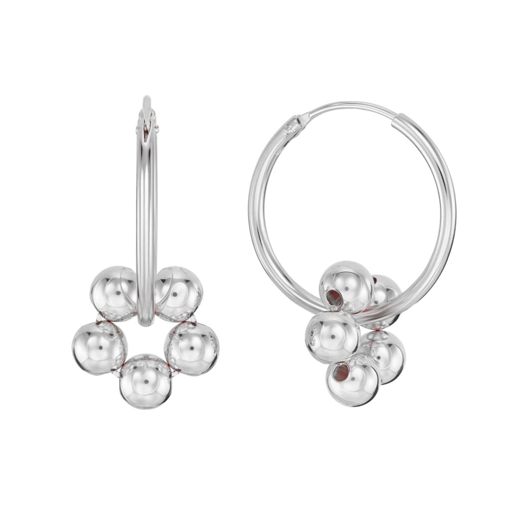 Produktbild von 925 Sterling Silber Creolen Gehämmert, Ohrringe