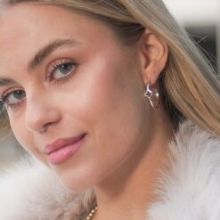 Alternative view of Ohrringe Halbcreolen Sarah 1er Kleeblatt 925 Sterling Silber