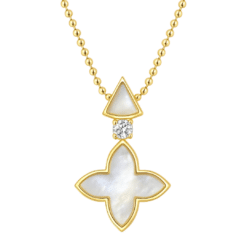 Kette Coslada Geo Perlmutt Zirkonia 925 Sterling Silber goldplattiert