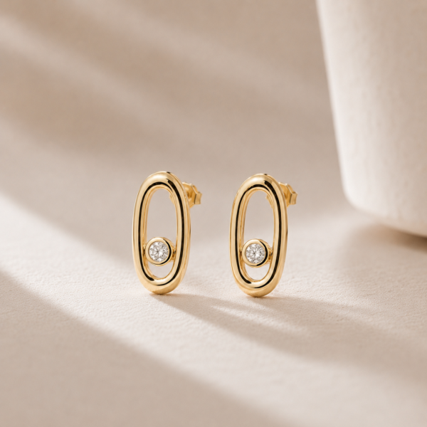 Ohrringe "Adora" aus 925 Sterling Silber, goldplattiert, mit Zirkonia