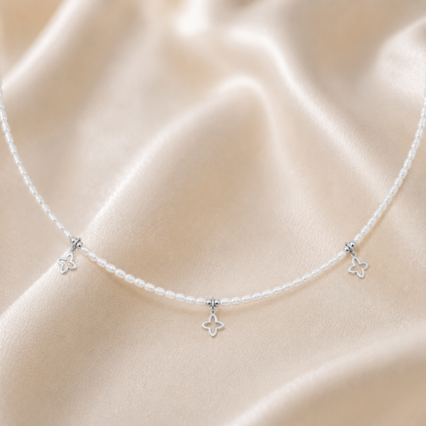Mini-Kugelkette „Coslada“ mit 3er-Anhänger aus Süßwasserperlen aus 925er Sterling Silber