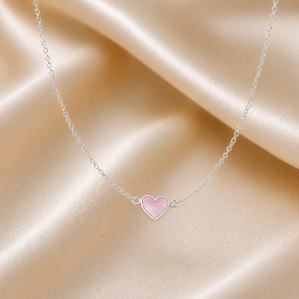 Kette „Hollywood“ aus 925 Sterling Silber mit rosa Perlmutt