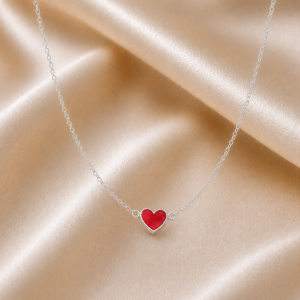 Kette "Hollywood" aus 925 Sterling Silber mit Korallenrot
