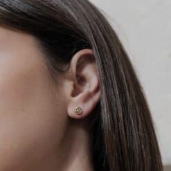 Ohrringe Ohrstecker Smiley 925 Sterling Silber Glanz goldplattiert