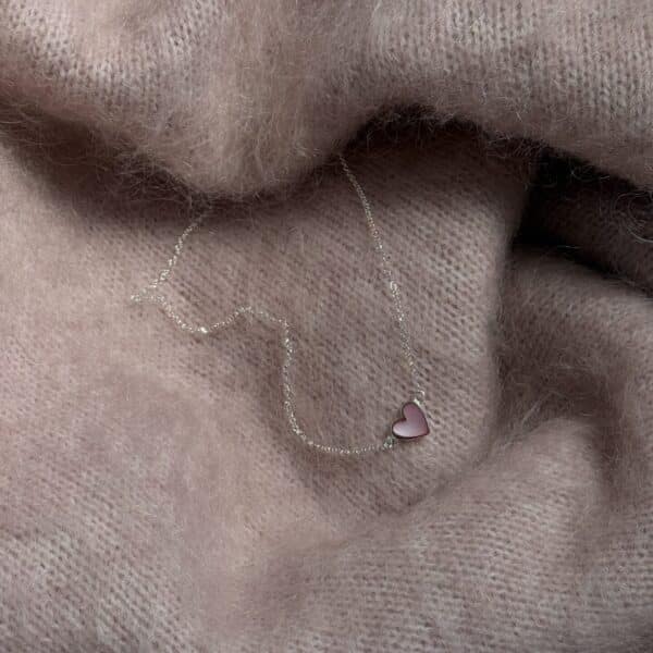 Kette „Hollywood“ aus 925 Sterling Silber mit rosa Perlmutt