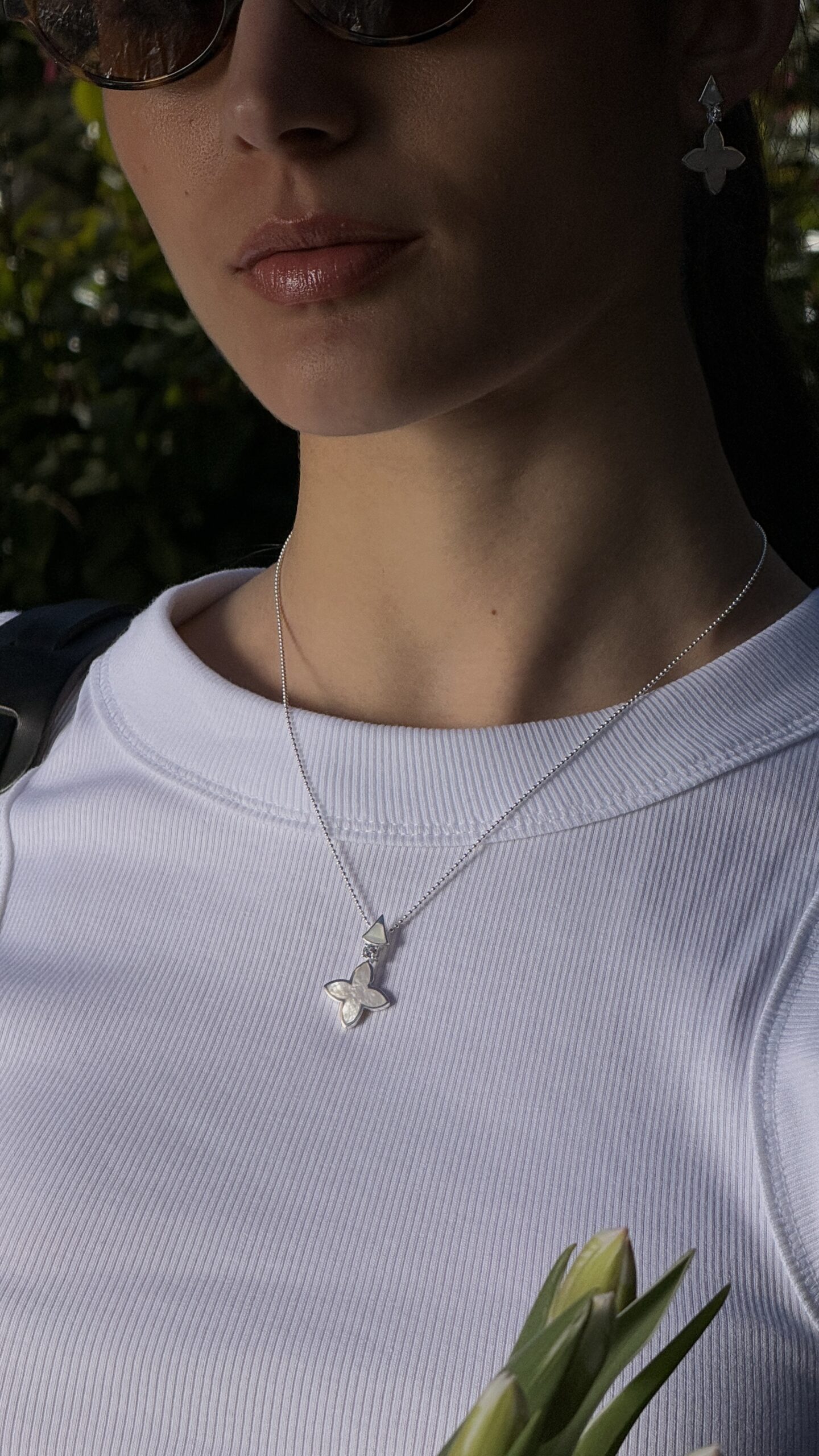 Kette Coslada Geo Perlmutt Zirkonia 925 Sterling Silber