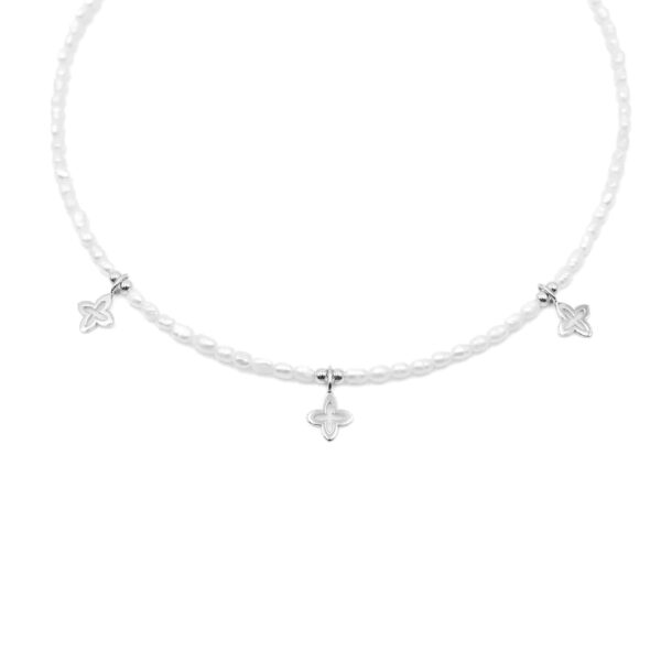 Mini-Kugelkette „Coslada“ mit 3er-Anhänger aus Süßwasserperlen aus 925er Sterling Silber