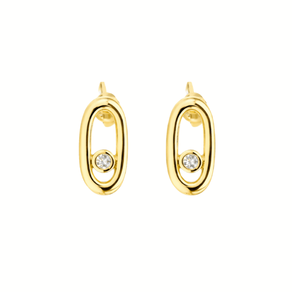 Ohrringe "Adora" aus 925 Sterling Silber, goldplattiert, mit Zirkonia