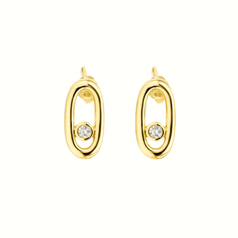 Ohrringe "Adora" aus 925 Sterling Silber, goldplattiert, mit Zirkonia