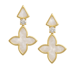 Ohrringe Coslada Geo Perlmutt Zirkonia 925 Sterling Silber goldplattiert